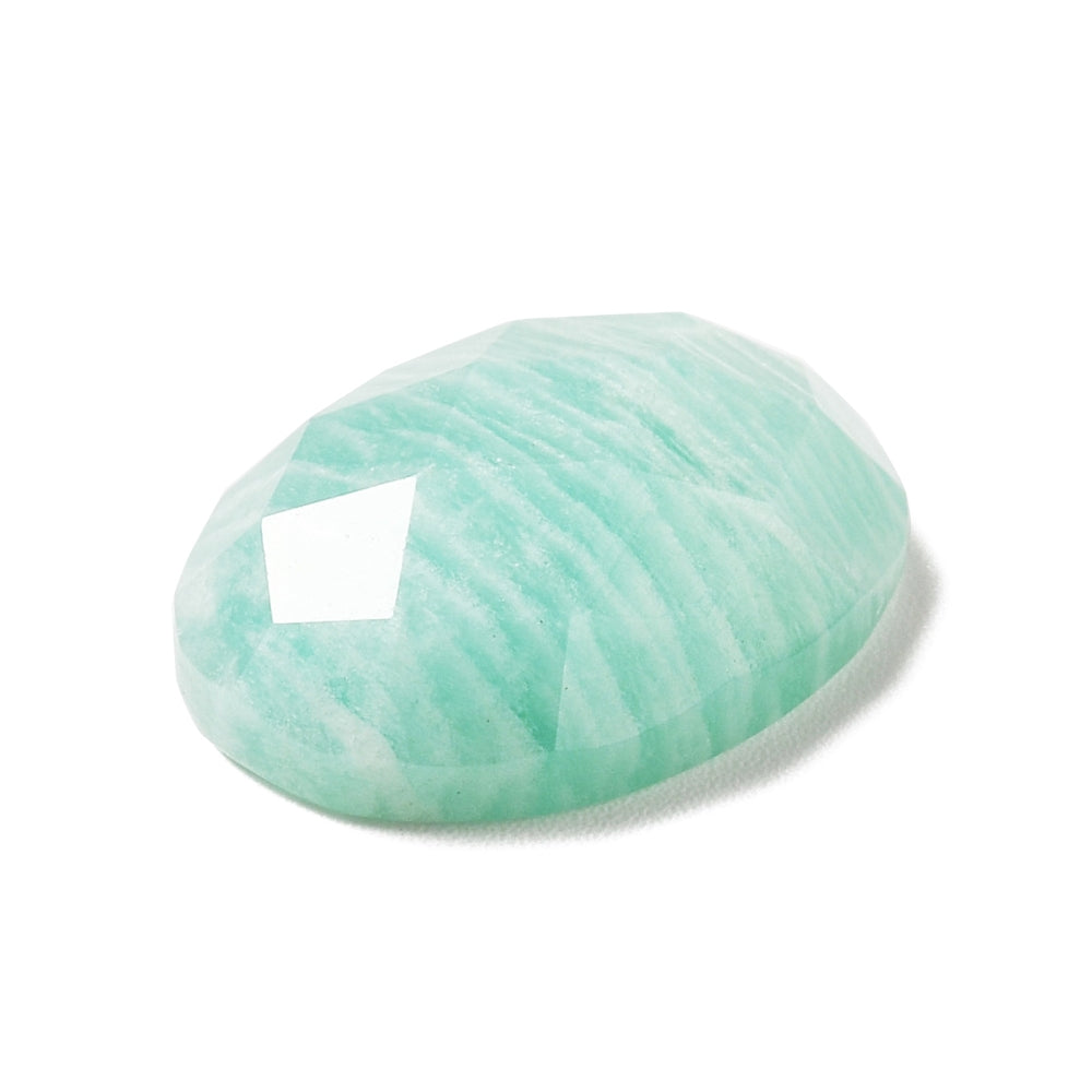 Cabochon Amazonite Faceted Oval 18x13mm - Alberta Bead Store