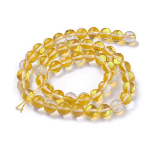 Gold Holographic Glass Bead | Alberta Bead Store