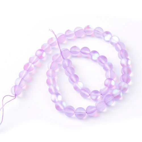 Lilac Frosted Holographic Glass Bead | Alberta Bead Store