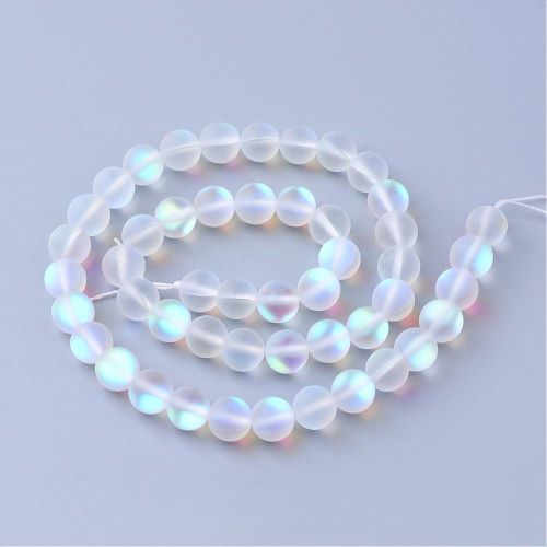 Clear Frosted Holographic Glass Bead | Alberta Bead Store