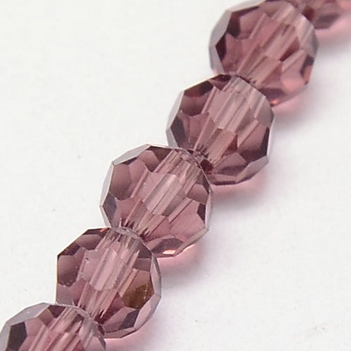 Glass Bead Faceted Old Rose 8MM