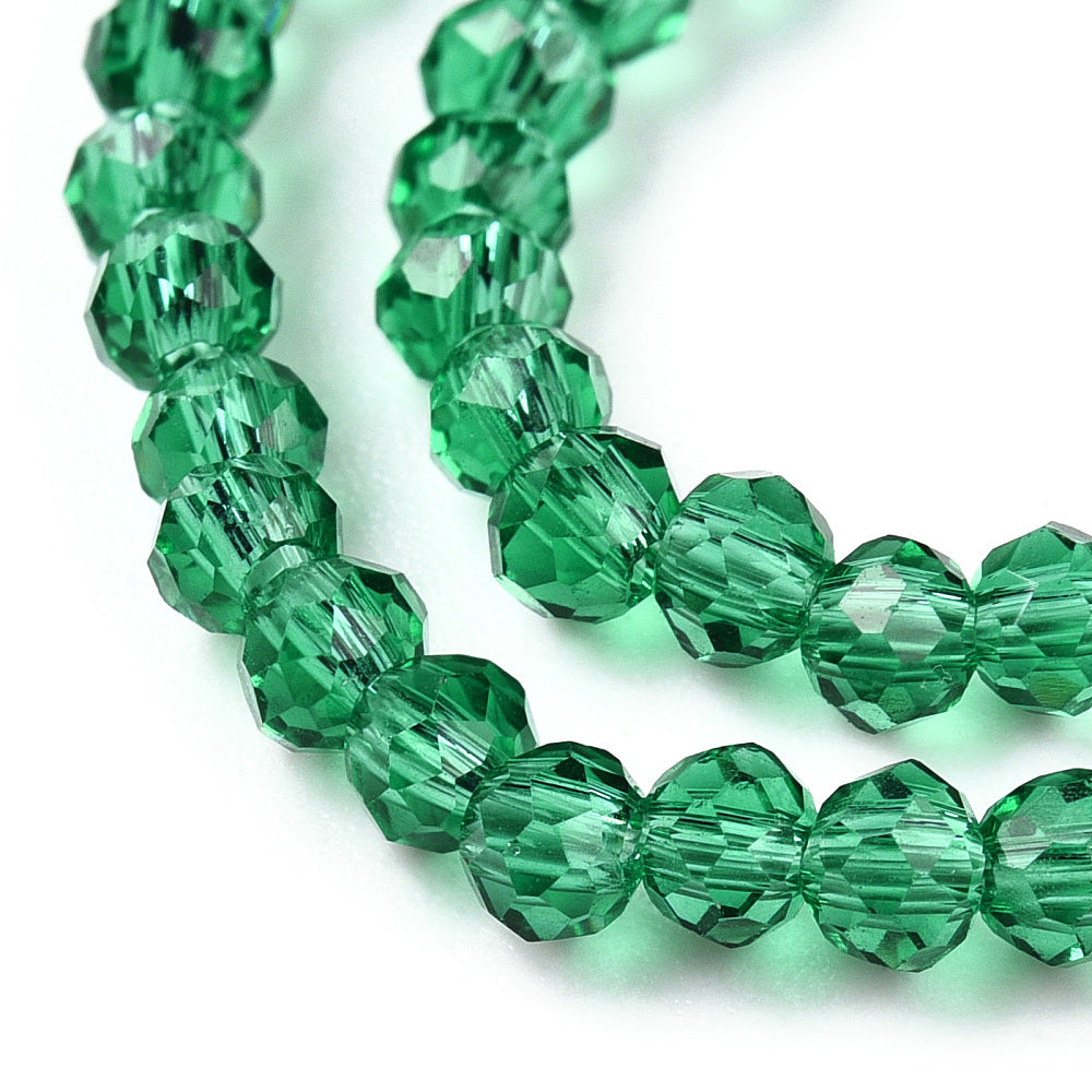 Glass Bead Rondelle Sea Green 6x5mm