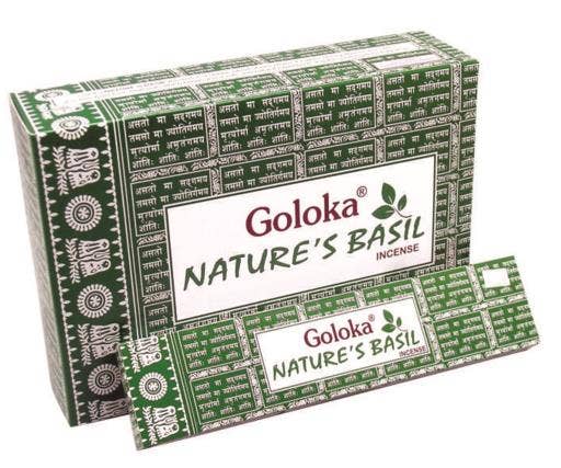 Goloka Nature's Basil Incense Sticks 15G - International Gifts Ltd.