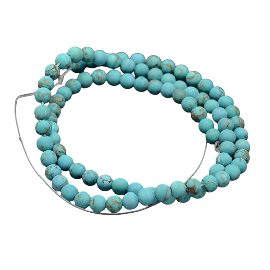 Howlite Turquoise Frosted Gemstone Bead - Alberta Bead Store