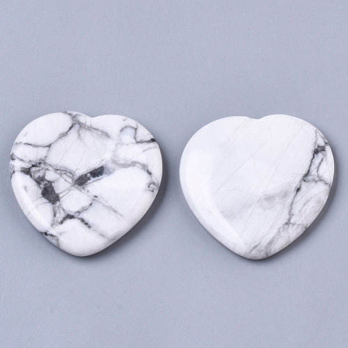 Howlite gemstone worry heart - 1