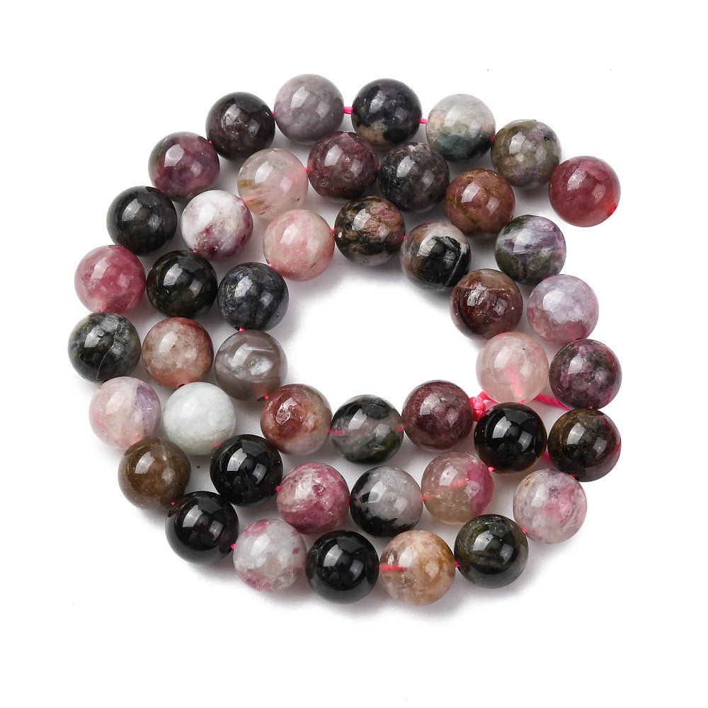 Perles de pierres précieuses de tourmaline noire