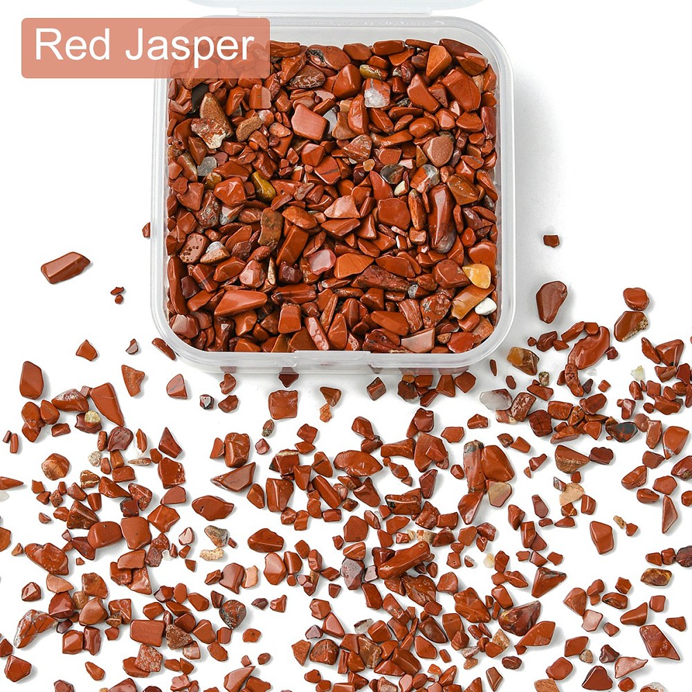 Red Jasper Gemstone Chip Beads No Hole 50g