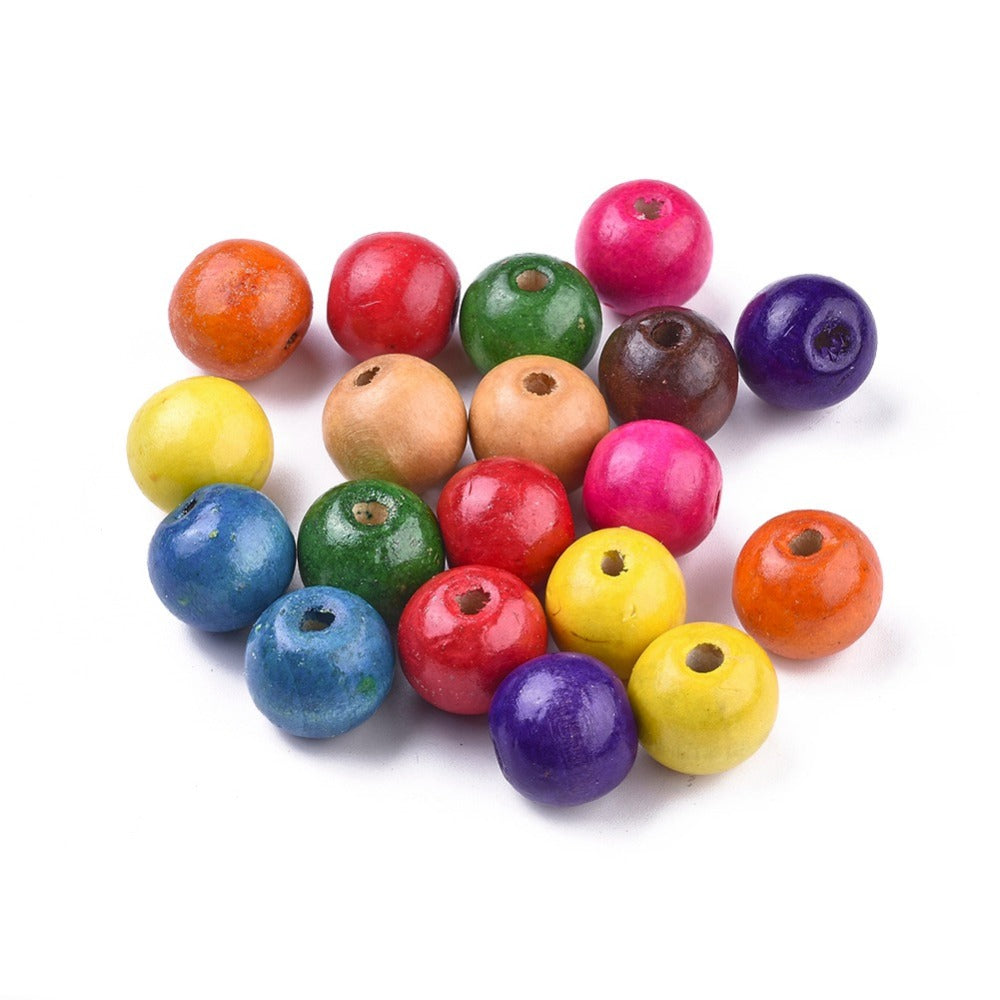 Large Wood Bead Colored 20x18mm Hole 4.5MM Mixed 1pc