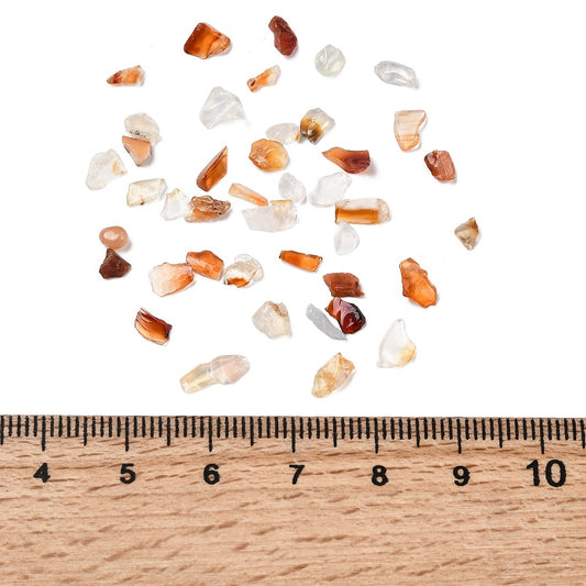 Carnelian Gemstone Chip Beads No Hole 20g