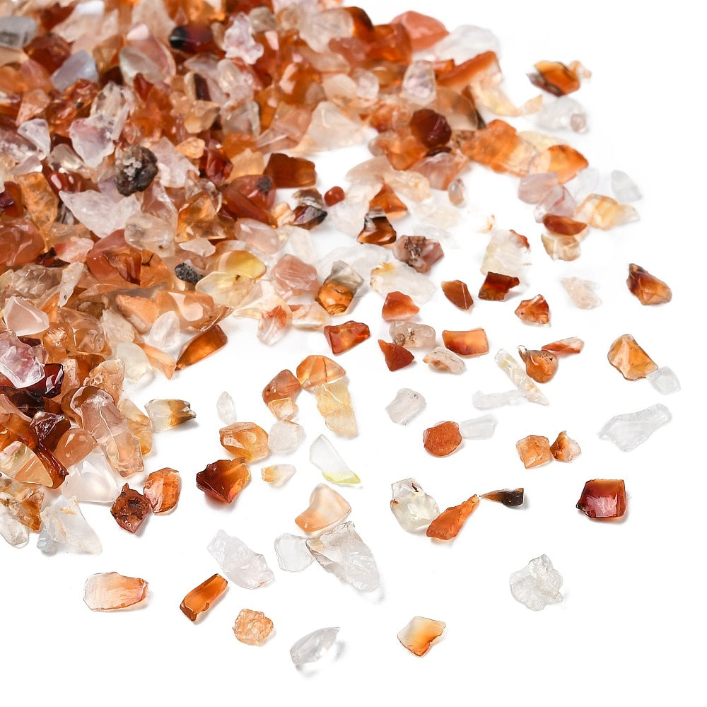 Carnelian Gemstone Chip Beads No Hole 20g