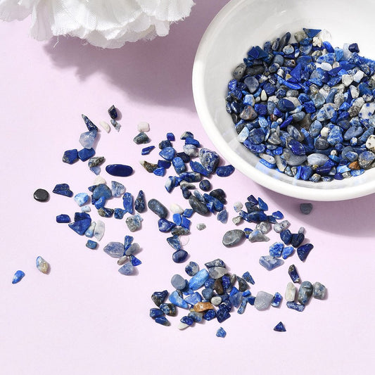 Lapis Lazuli Gemstone Chip Beads No Hole 20g