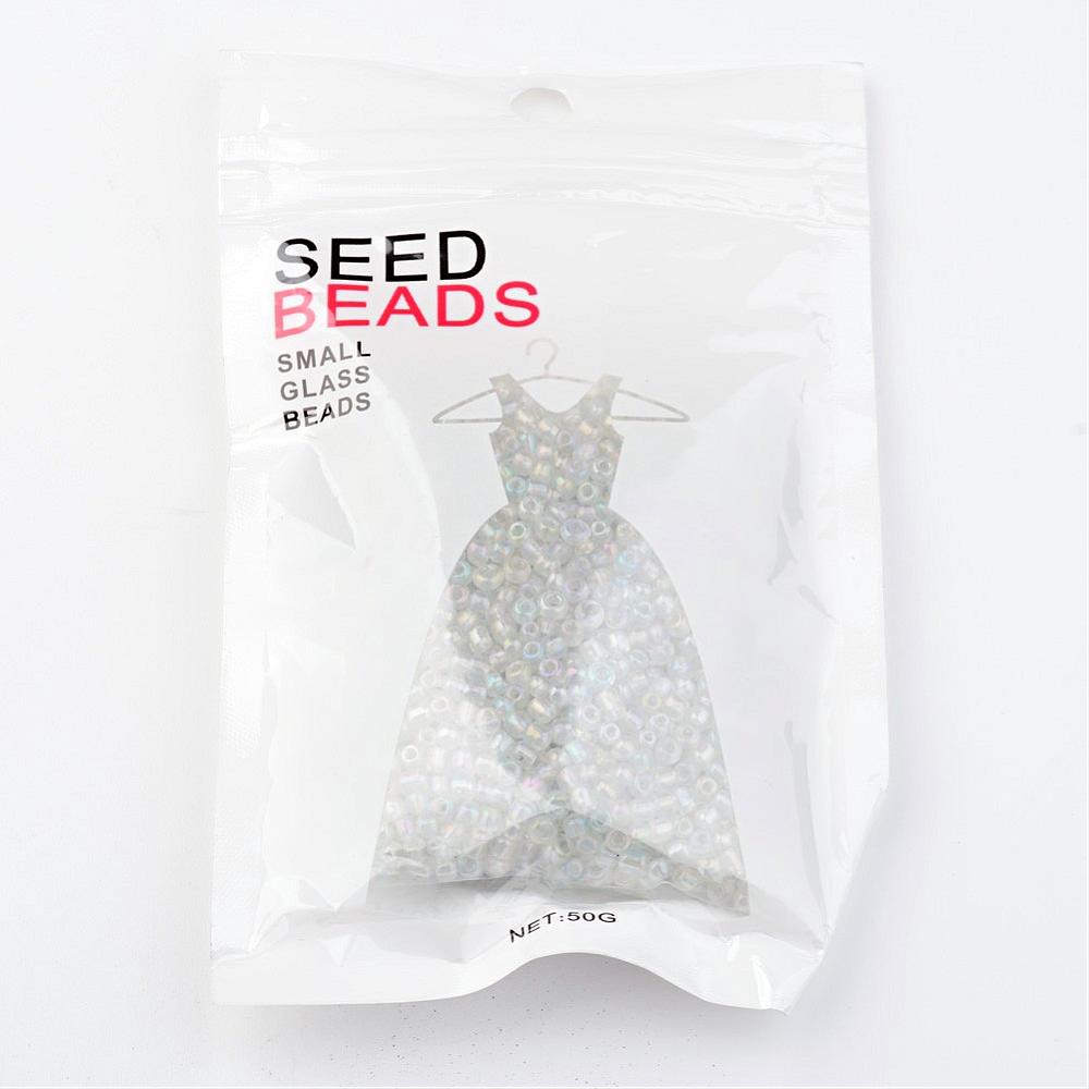 Glass Seed Bead Clear AB 8/0 50g