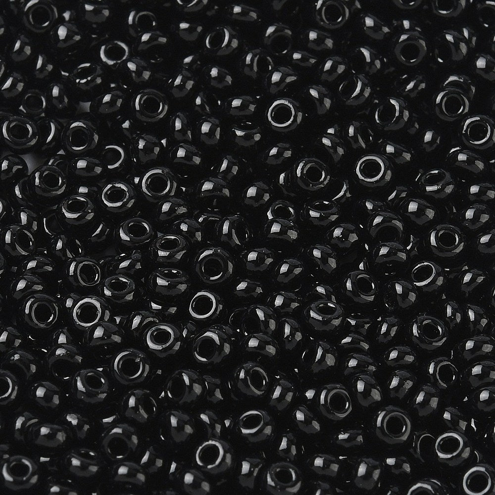 Glass Seed Bead Opaque Black 8/0 50g