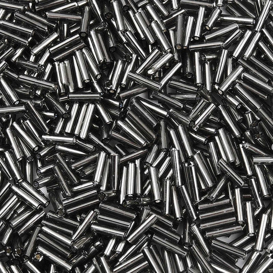 Glass Bugle Bead S/L Grey - Alberta Bead Store
