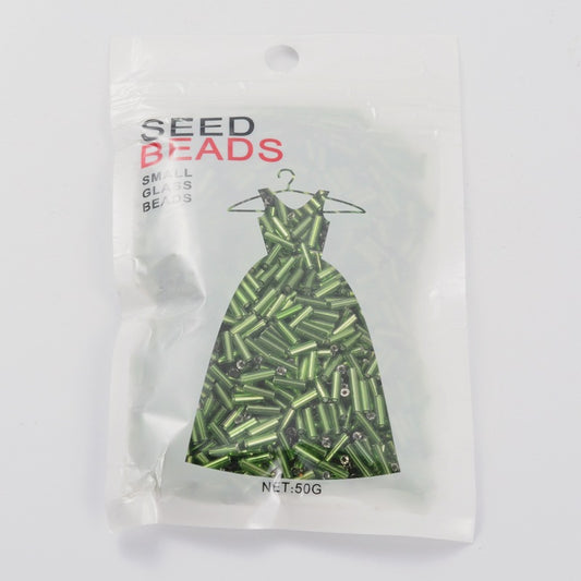 Glass Bugle Bead S/L Lime Green