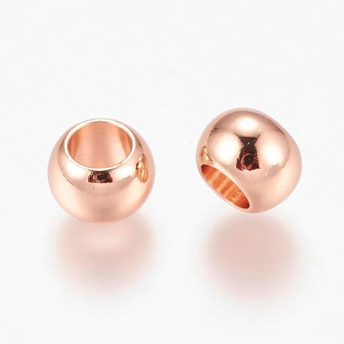 Connector Bead Rondelle Brass Rose Gold 8MM 20pcs | Alberta Bead Store