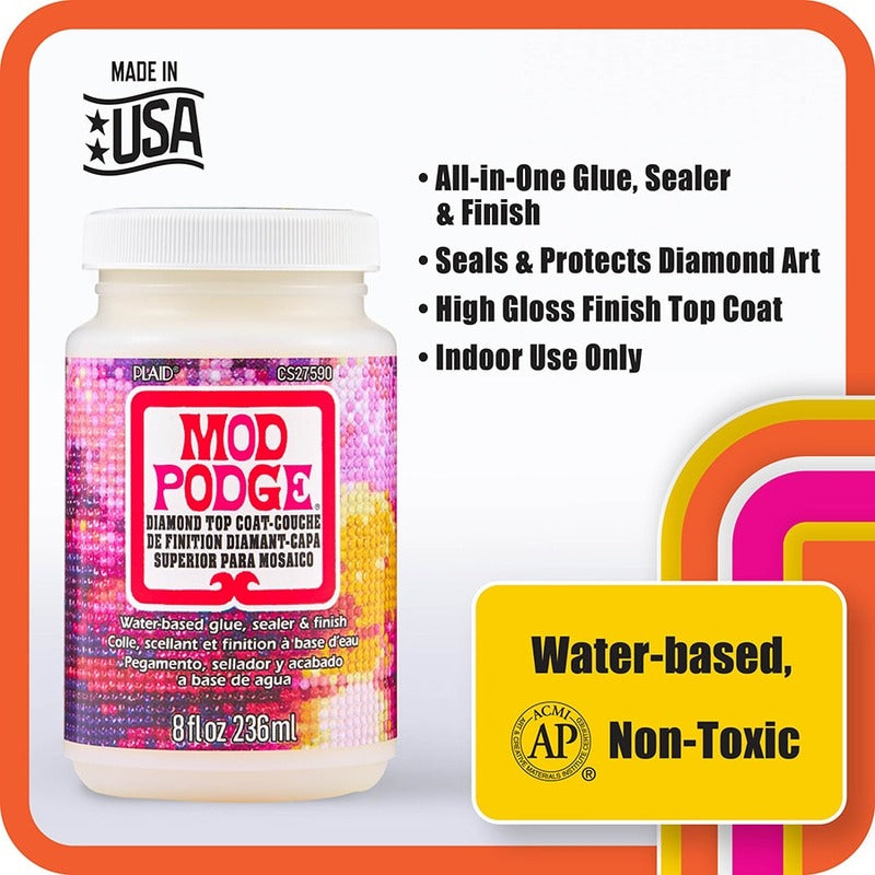Mod Podge Diamond Top Coat (8oz) | Alberta Bead Store
