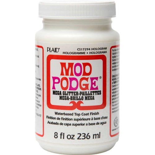 Mod Podge Waterbase Sealer/Glue/Finish, Mega Glitter - Hologram (8oz) | Alberta Bead Store