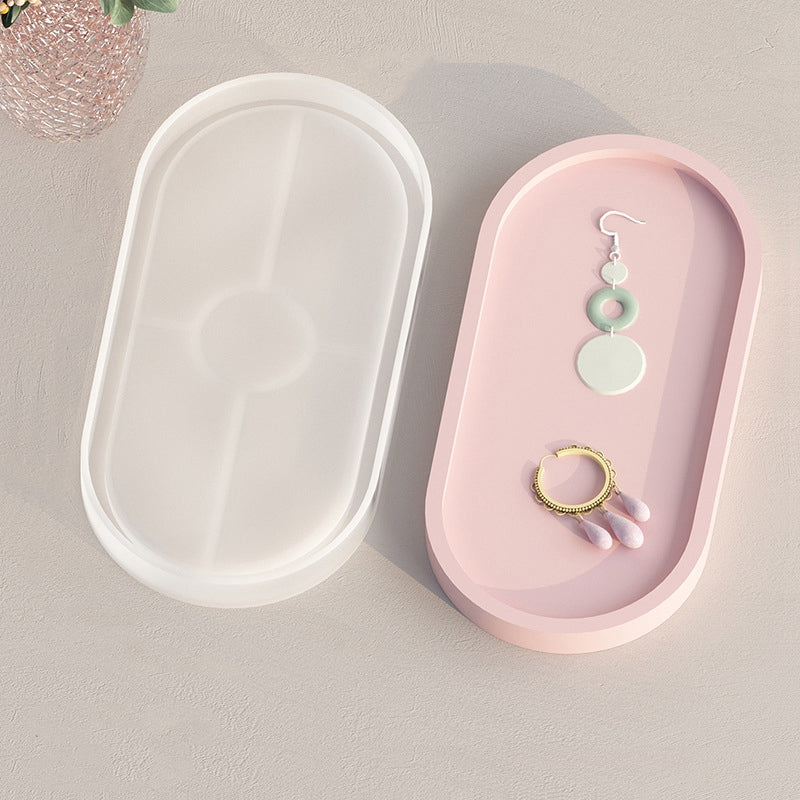 Silicone Oval Jewelry Plate Mold for Resin