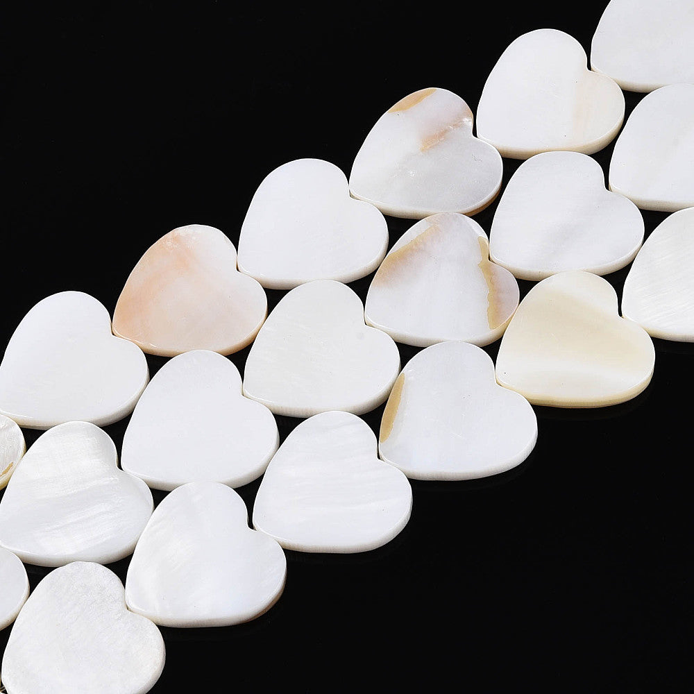 Shell Bead Heart Shape 18MM 5pc