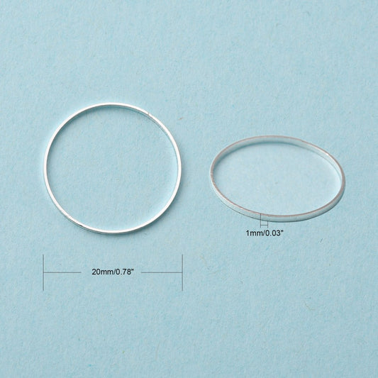 Linking Ring Silver Plated 20mm 6pc - Alberta Bead Store