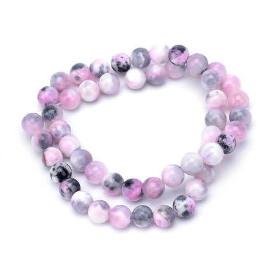 Jade Bead Natural Dyed Violet Round 6mm - Alberta Bead Store