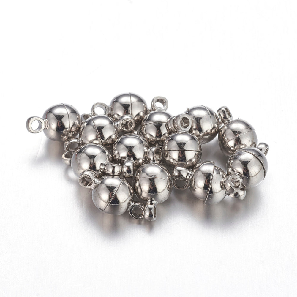 Magnetic Clasp with Loop Platinum 11.5mmx6mm 2 sets