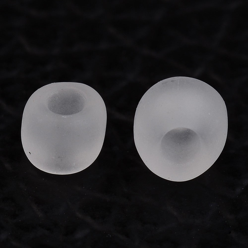 Perles de rocaille en verre 8/0 Transparent Blanc Mat 50g