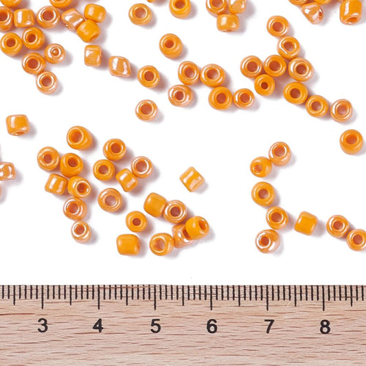 Glass Seed Bead Dark Orange Luster 6/0