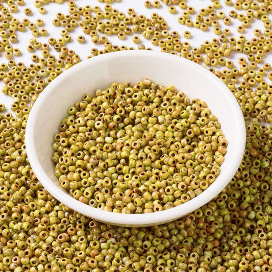 MIYUKI Seed Bead 8/0 Opaque Yellow Picasso 10g