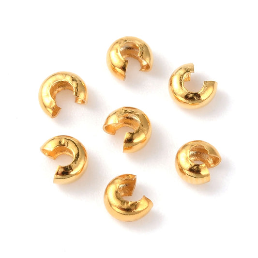 Crimp Cover Clam Shell 304SS Gold 4x2mm 20pc