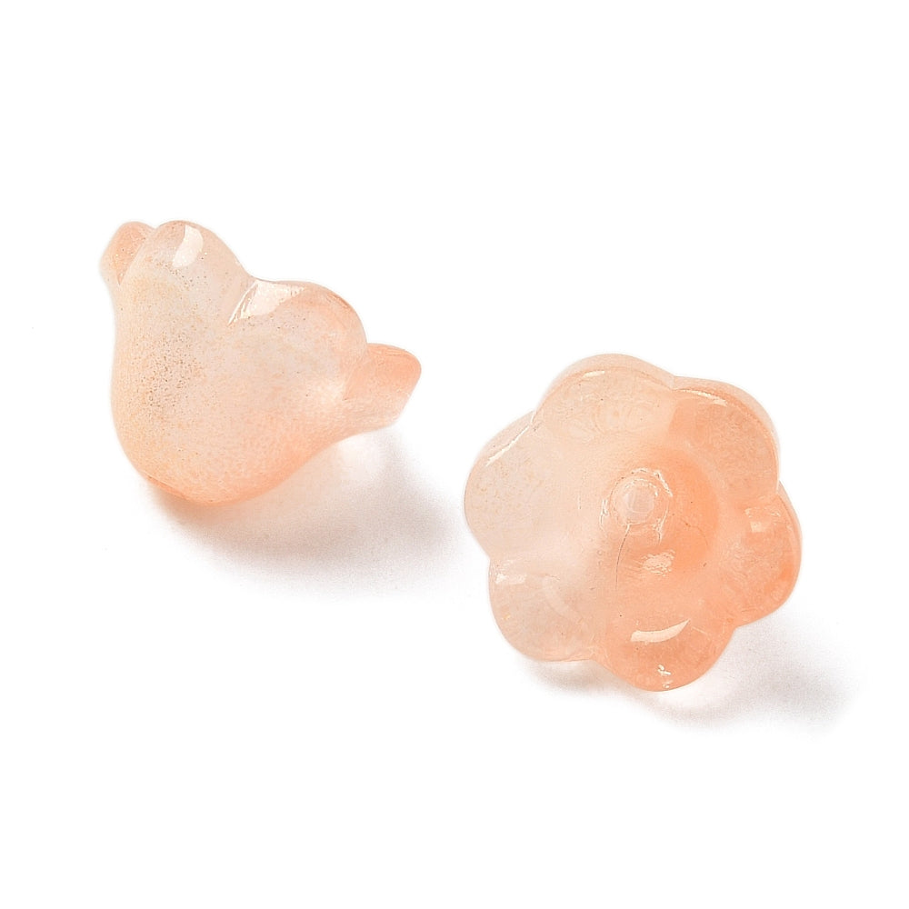 Glass Flower Bead Glitter Powder Orange 100g