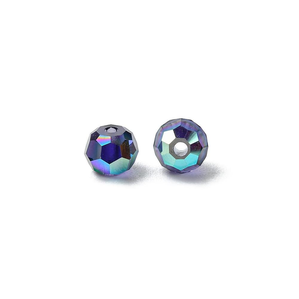 Preciosa® Crystal Beads Round Deep Tanzanite AB 6mm 24pc