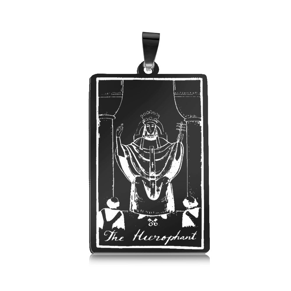 Tarot Card Necklace | 201 Stainless Steel | with 304SS Cable Chain - Witches Ink LTD - O/A Crystals and Sun Signs