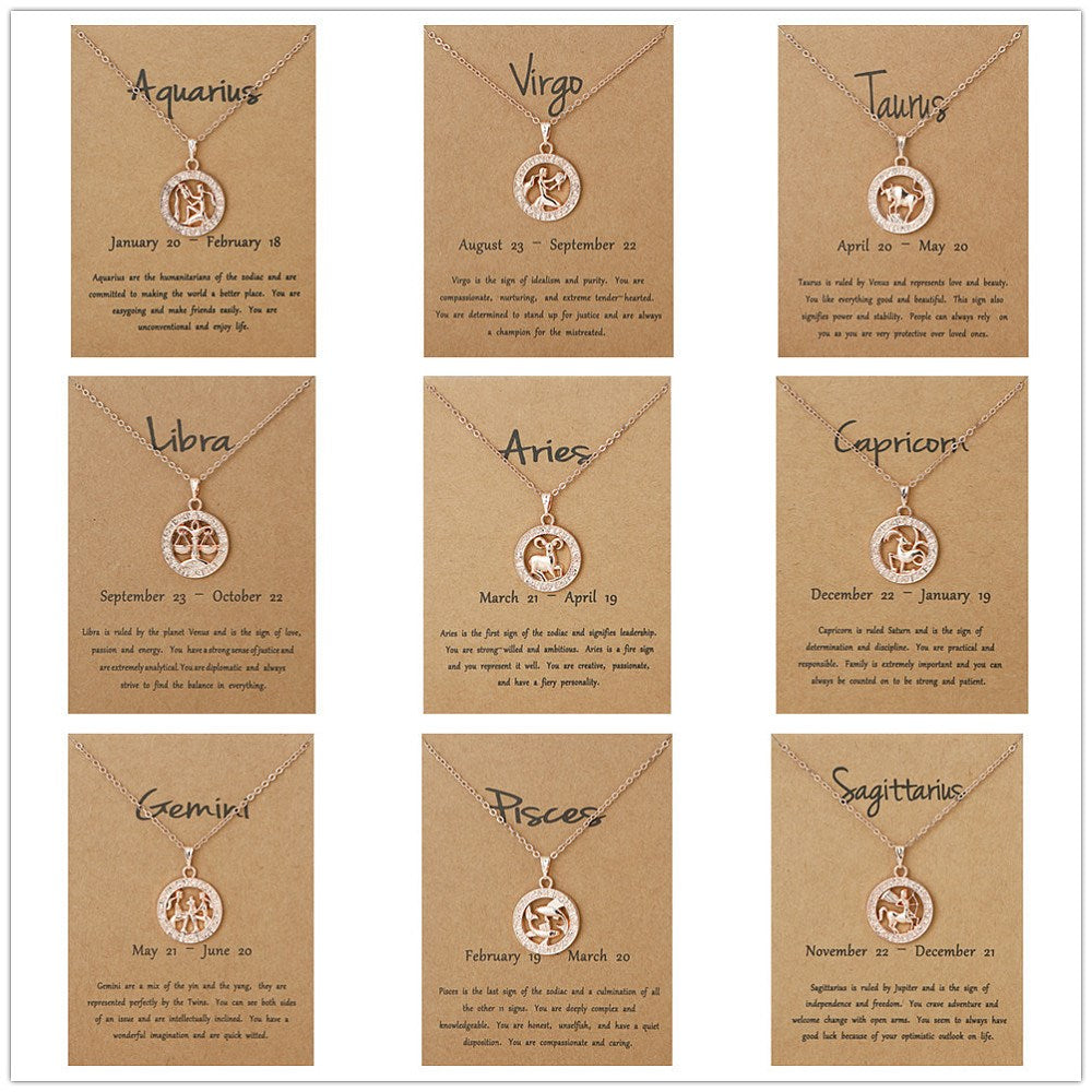 Zodiac Sign Constellation Pendants Necklace - Premium from Crystals and Sun Signs Co - Shop now at Crystals and Sun Signs Co