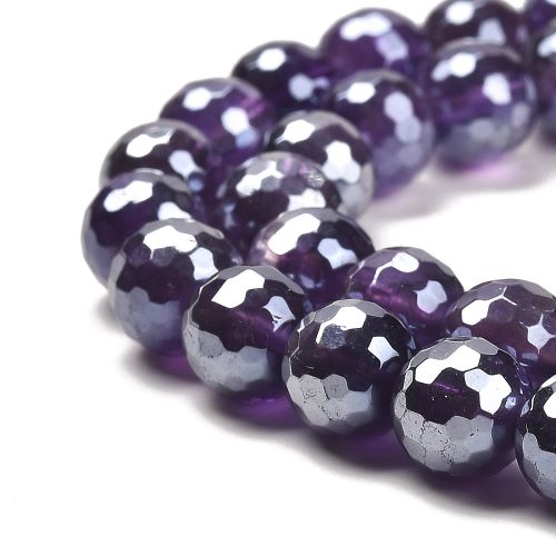 Amethyst Electroplated Faceted Gemstone Beads | Alberta Bead Store