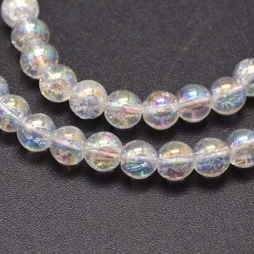 Aura Crackle Quartz Gemstone Bead - Crystals and Sun Signs