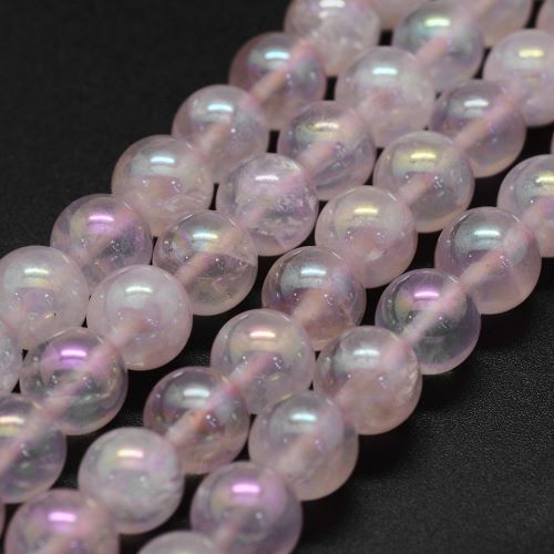 Aura Rose Quartz Gemstone Beads - All Sizes - Witches Ink LTD - O/A Crystals and Sun Signs
