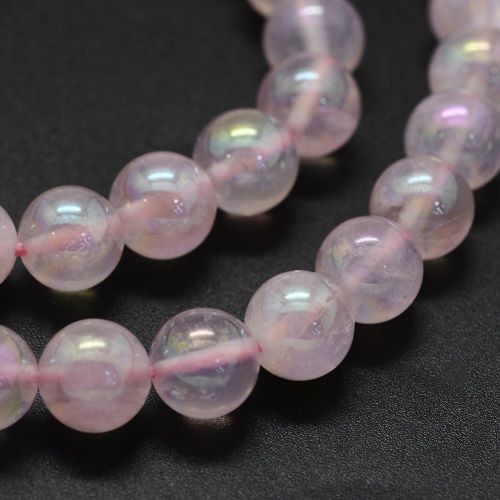 Aura Rose Quartz Gemstone Beads | Alberta Bead Store