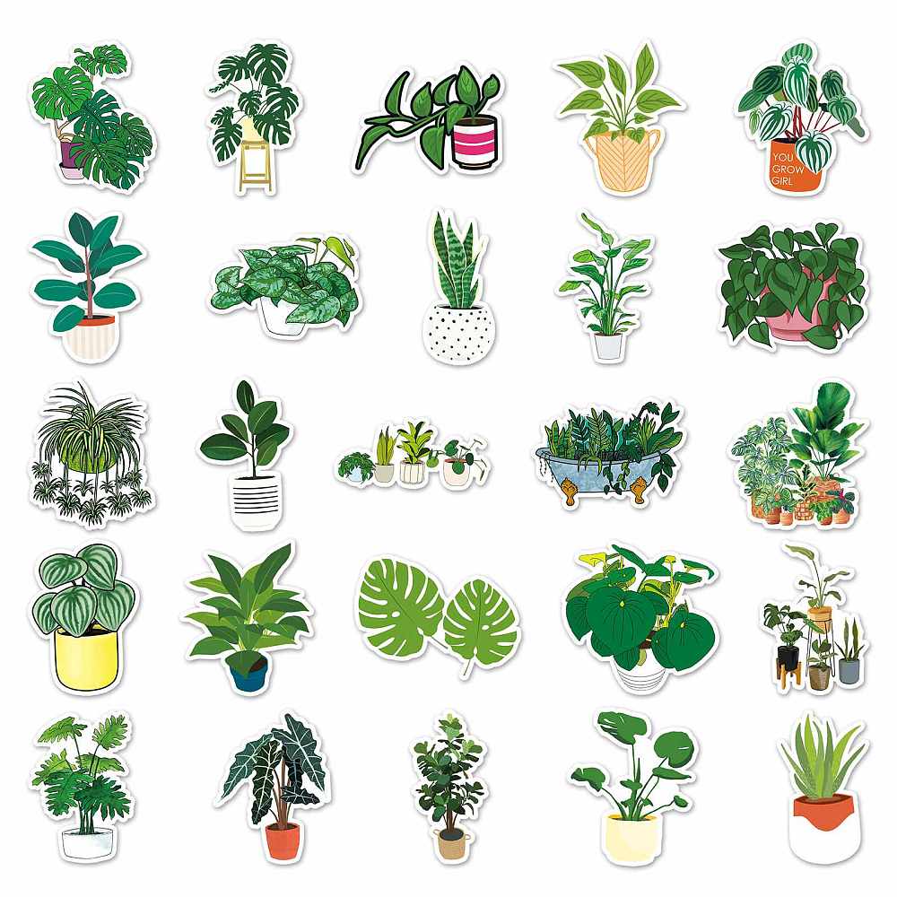 Plants Waterproof Sticker 50pk (Copy) | Crystals and Sun Signs Co