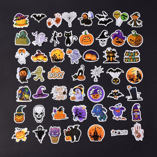 Halloween Holographic Vinyl Waterproof Stickers 50pcs | Crystals and Sun Signs Co