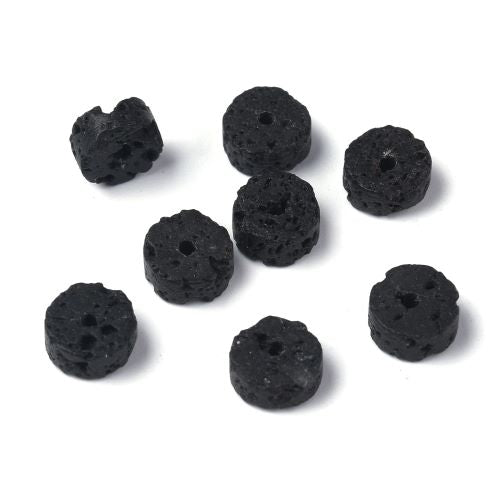Black Lava Heishi Beads 6x3mm - Witches Ink LTD - O/A Crystals and Sun Signs