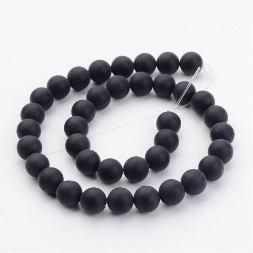 Black Onyx Frosted Gemstone Beads | Alberta Bead Store