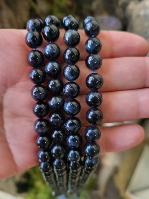 Blue Tiger Eye Gemstone Beads - Dyed - All Sizes - Crystals and Sun Signs
