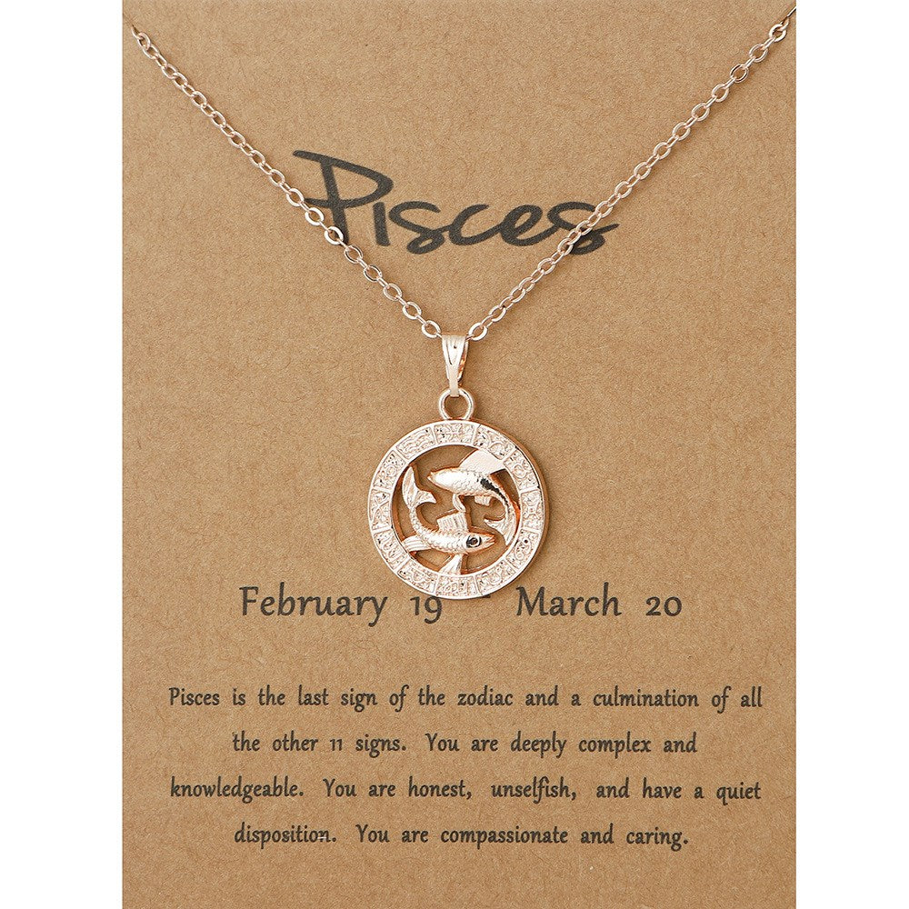 Zodiac Sign Constellation Pendants Necklace - Premium Necklace from Crystals and Sun Signs Co - Shop now at Crystals and Sun Signs Co