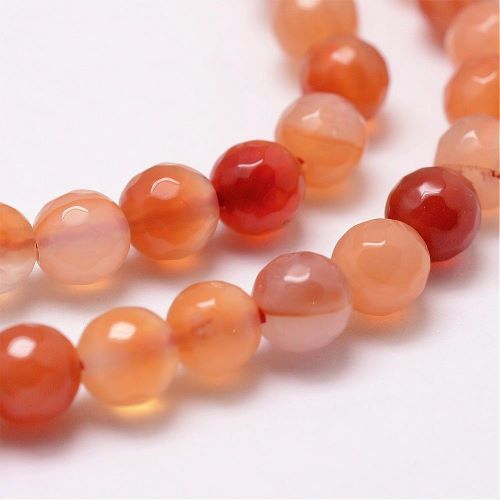 Carnelian Agate Faceted Gemstone Bead | Alberta Bead Store
