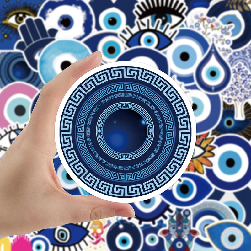Evil Eye PVC Vinyl Stickers 50pcs | Crystals and Sun Signs Co
