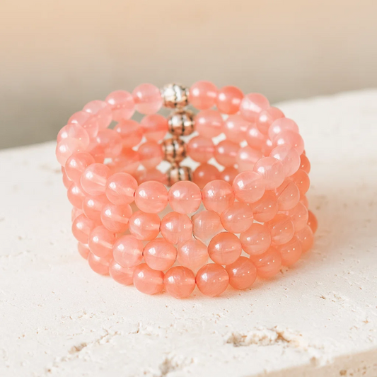 Cherry Quartz Gemstone Bracelet - The Stone of Emotional Healing