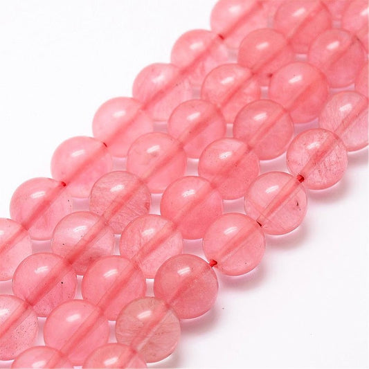 Cherry Quartz Glass Bead - All Sizes - Witches Ink LTD - O/A Crystals and Sun Signs