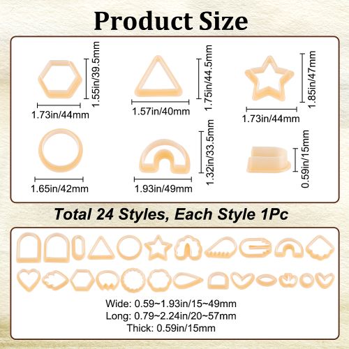 Plastic Clay Cutters Heart/Teardrop/Star 24pcs | Alberta Bead Store